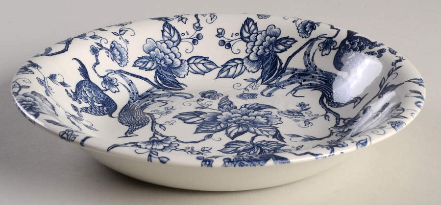 Exotic Bird Blue Coupe Soup Bowl by Ravensdale-1