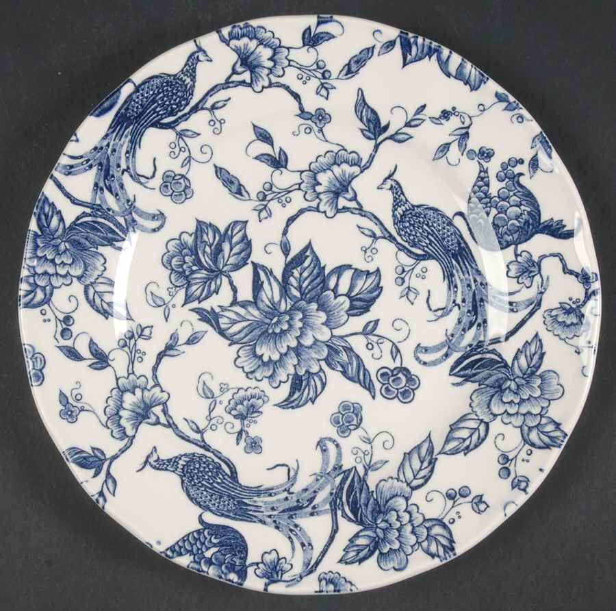 Exotic Bird Blue Salad Plate by Ravensdale-1