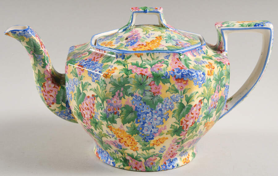 Somerset (Blue Trim) Ajax Teapot & Lid by Royal Winton-1