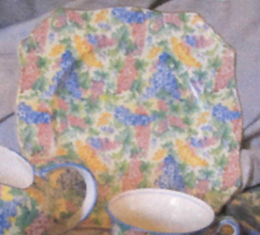 Somerset (Blue Trim) Square Dinner Plate by Royal Winton-1