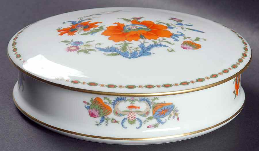 Vieux Chine (Empire, White) Powder Box with Lid by Raynaud-1
