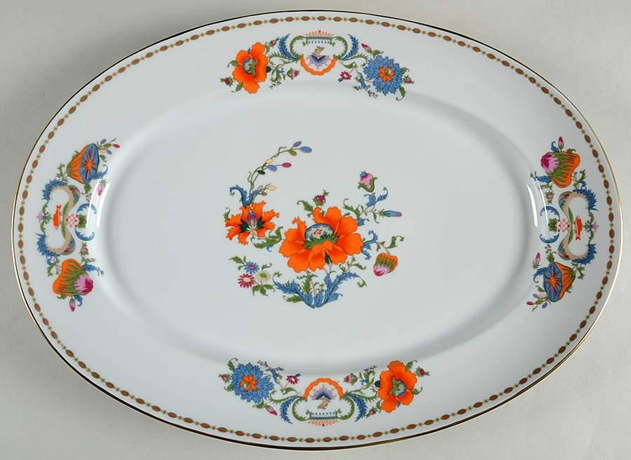 Vieux Chine (Empire, White) 16" Oval Serving Platter by Raynaud-1