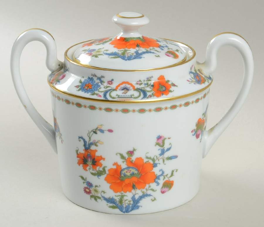 Vieux Chine (Empire, White) Sugar Bowl & Lid by Raynaud-1