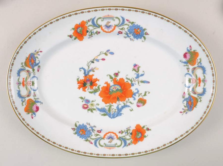 Vieux Chine (Empire, White) 14" Oval Serving Platter by Raynaud-1