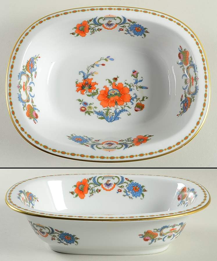 Vieux Chine (Empire, White) 9" Oval Vegetable Bowl by Raynaud-1