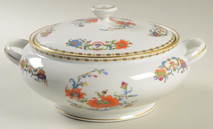 Vieux Chine (Empire, White) Round Covered Vegetable by Raynaud-1