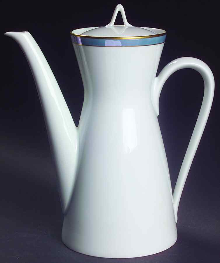 Gala Blue (Classic Rose Collection) Coffee Pot & Lid by Rosenthal - Continental-1