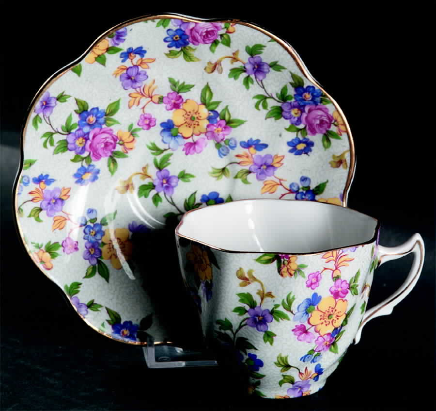 519 Flat Cup & Saucer Set by Rosina-Queens-1