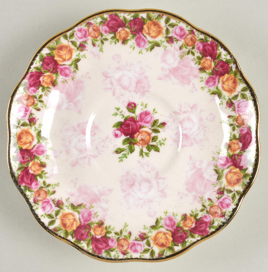Peach Damask Saucer for Footed Cup by Royal Albert-1