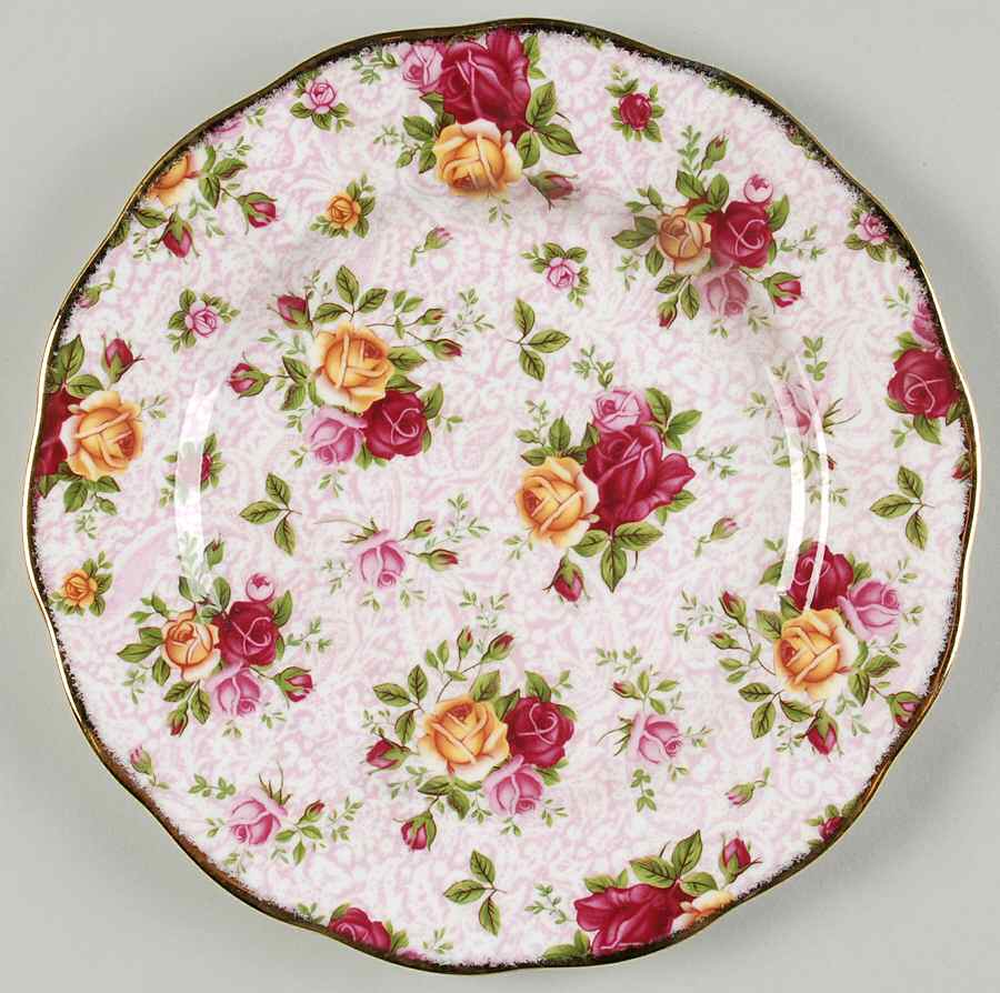 Soft Pink Lace Salad Plate by Royal Albert-1