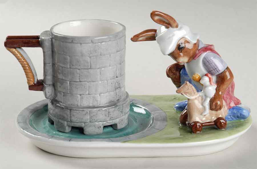Bunnykins Country Manor Flat Cup & Saucer Set by Royal Doulton-1