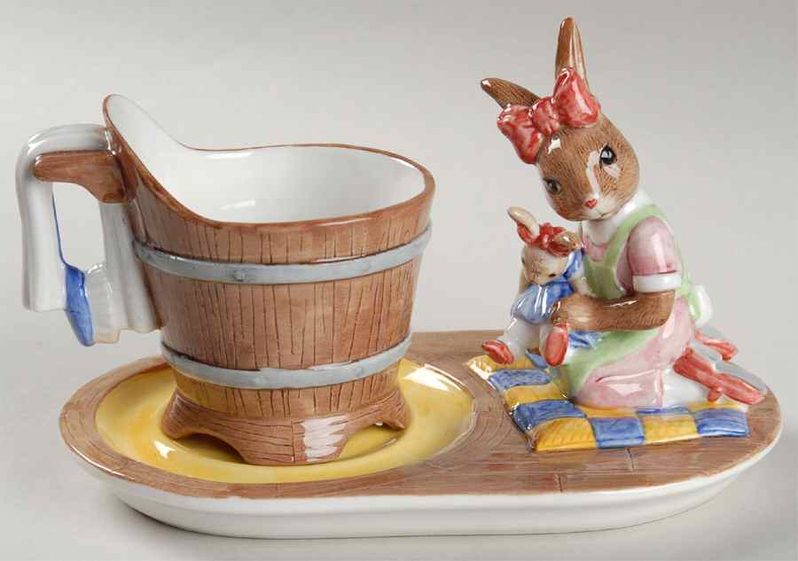 Bunnykins Country Manor Flat Cup & Saucer Set by Royal Doulton-1