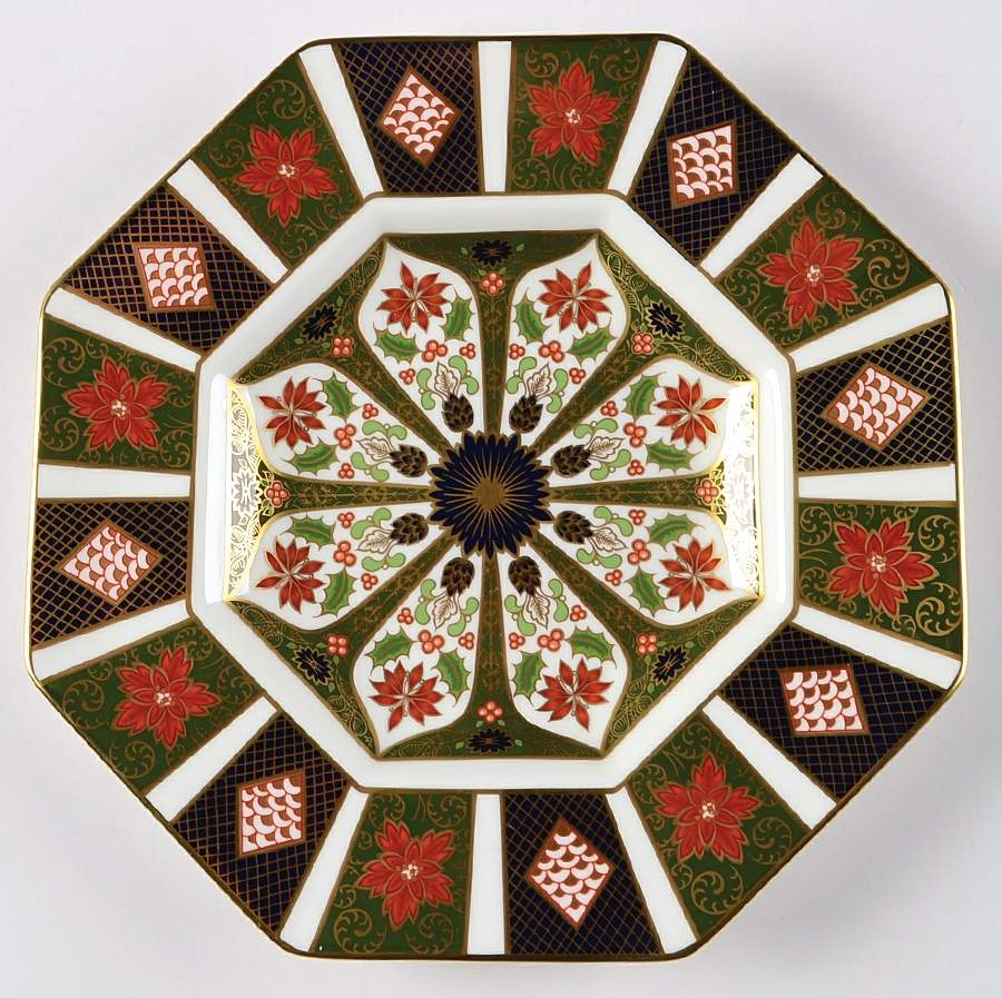 Old Imari Holiday Octagonal Luncheon Plate by Royal Crown Derby-1