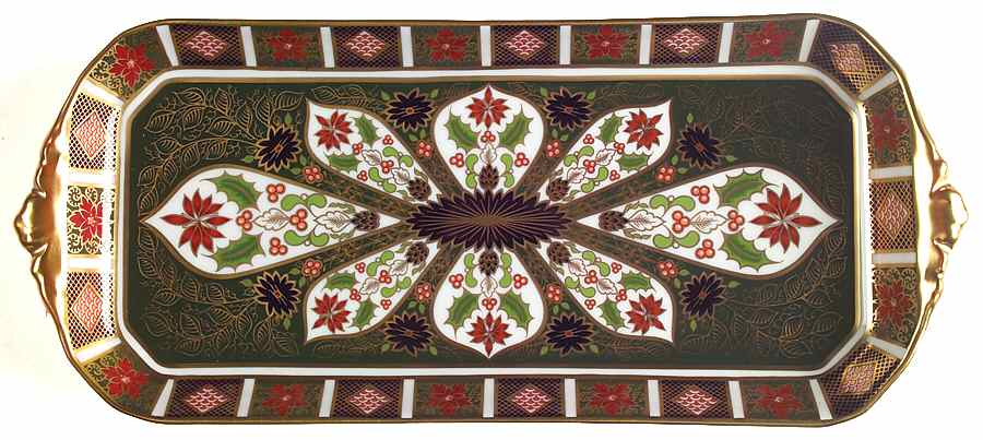 Old Imari Holiday Large Sandwich Tray by Royal Crown Derby-1