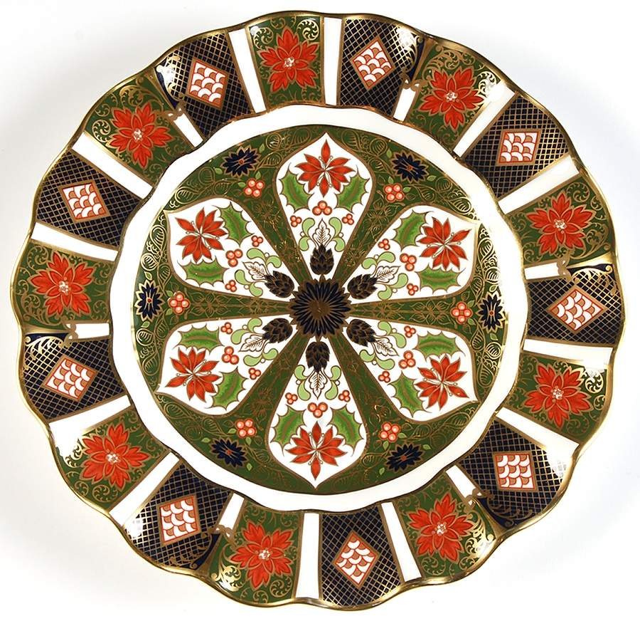 Old Imari Holiday Fluted Salad/Dessert Plate by Royal Crown Derby-1