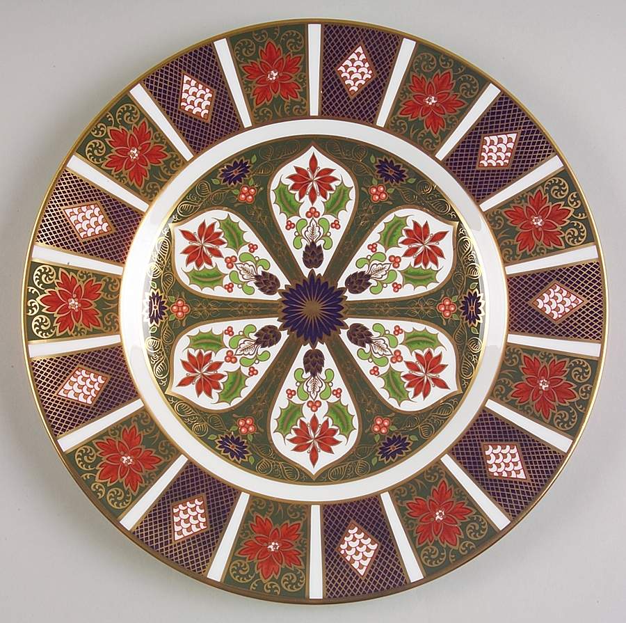 Old Imari Holiday Dinner Plate by Royal Crown Derby-1