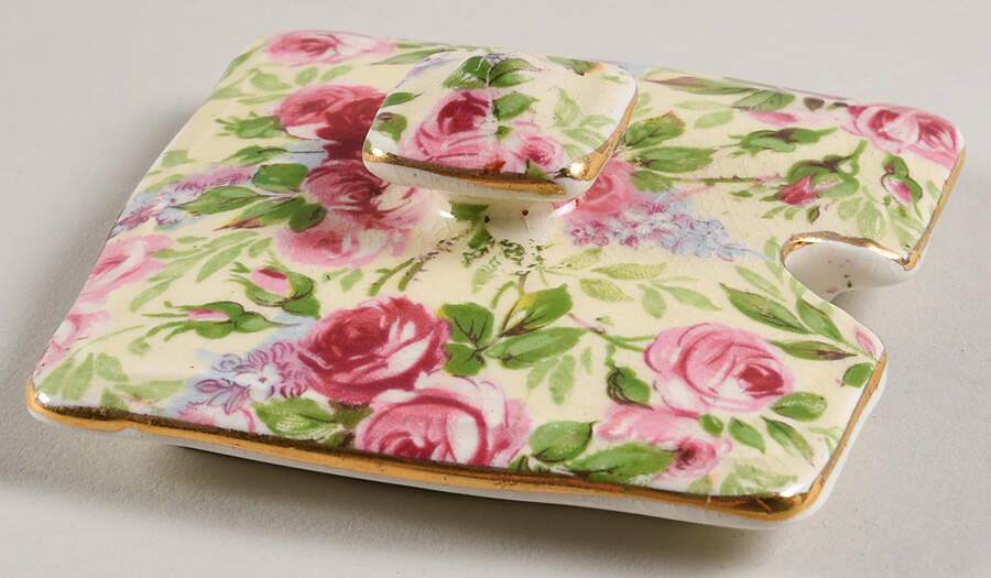 June Roses (Gold Trim) Lid for Jam/Jelly by Royal Winton-1