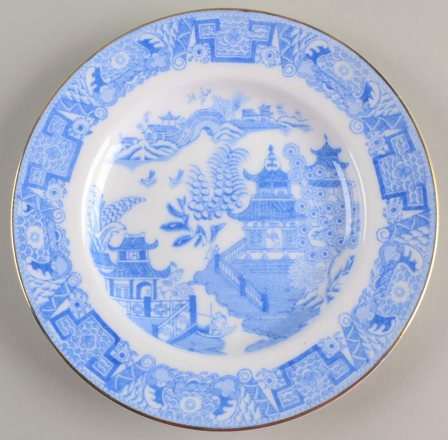 B389 Light Blue Bread & Butter Plate by Royal Worcester-1