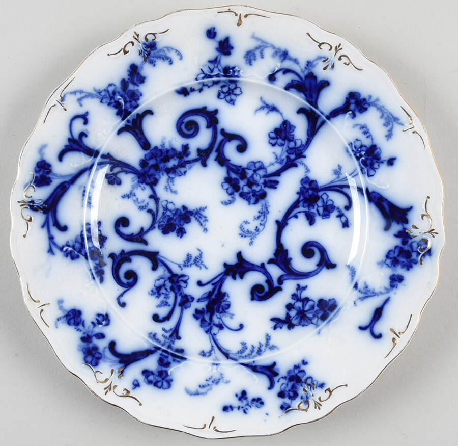 Gainsborough (Flow Blue) Salad Plate by Ridgway (Ridgways)-1