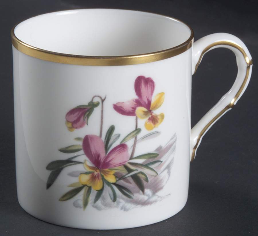 Alpine Flowers Flat Demitasse Cup by Royal Worcester-1