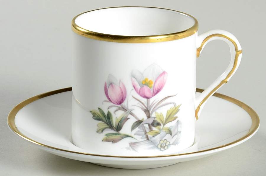 Alpine Flowers Flat Demitasse Cup & Saucer Set by Royal Worcester-1