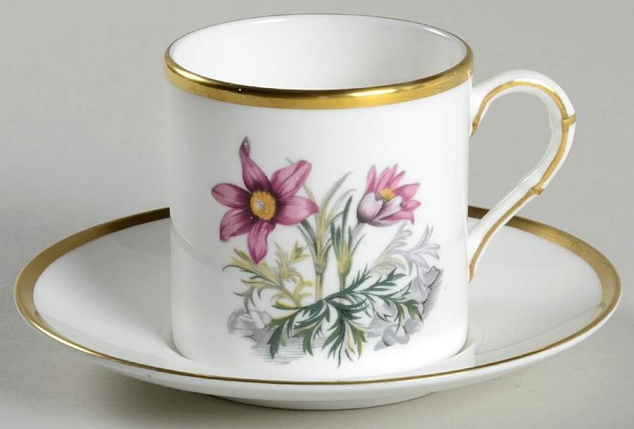 Alpine Flowers Flat Demitasse Cup & Saucer Set by Royal Worcester-1