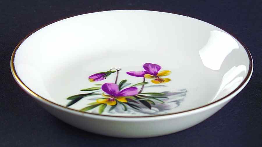 Alpine Flowers 3" Ashtray by Royal Worcester-1