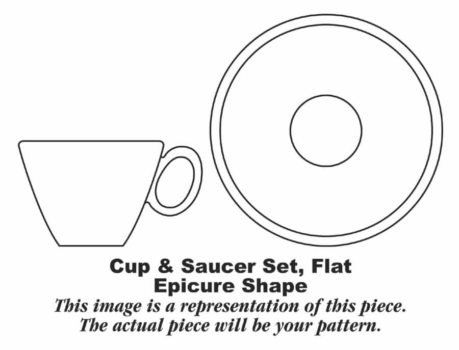 Epicure Dawn Pink Flat Cup & Saucer Set by Homer Laughlin -1