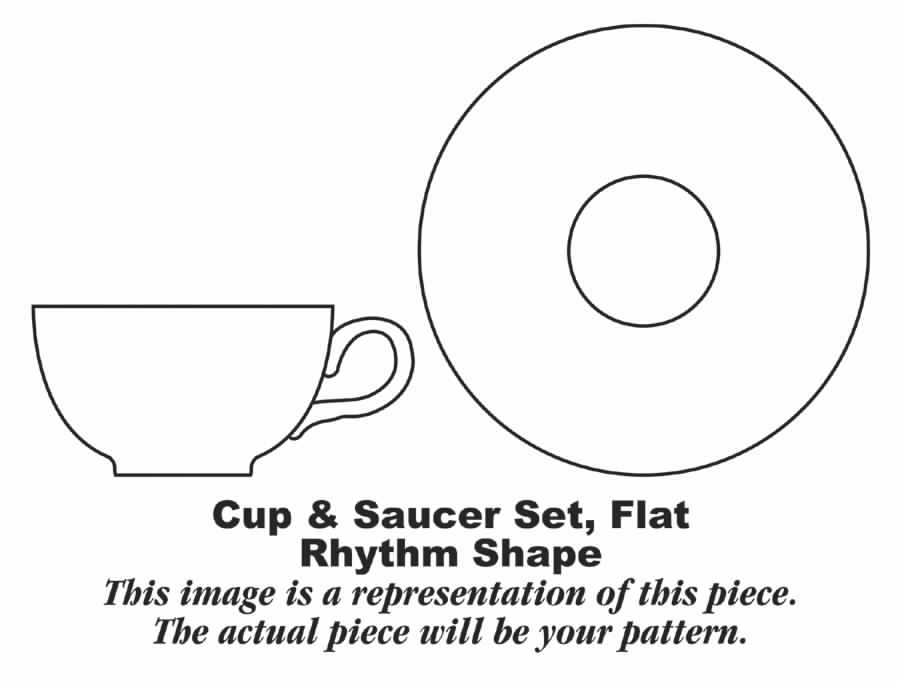 Starflower Flat Cup & Saucer Set by Homer Laughlin -1