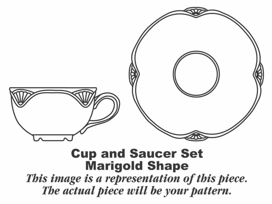 M100 Footed Cup & Saucer Set by Homer Laughlin -1