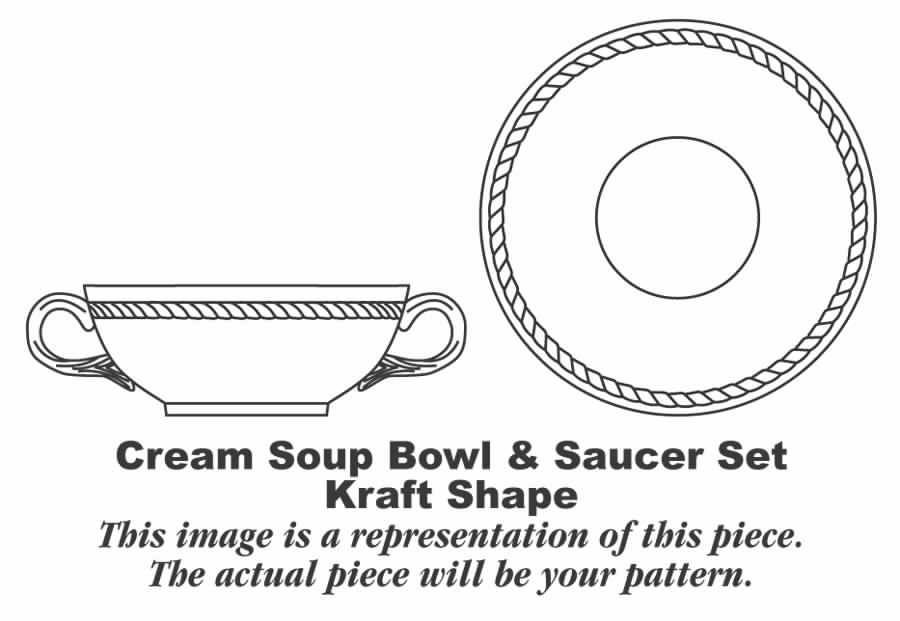 Kraft Pink Footed Cream Soup Bowl & Saucer Set by Homer Laughlin -1