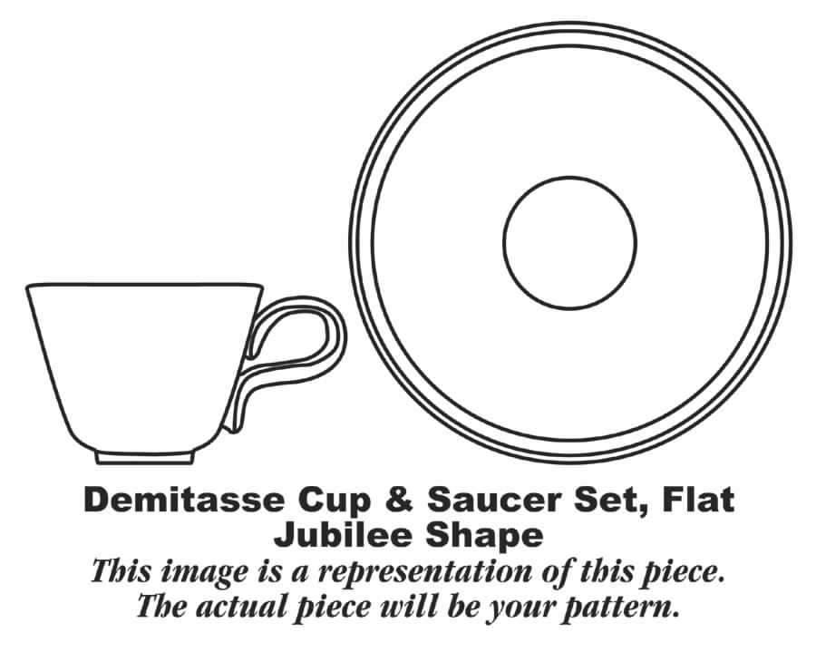 Dogwood Flat Demitasse Cup & Saucer Set by Homer Laughlin -1
