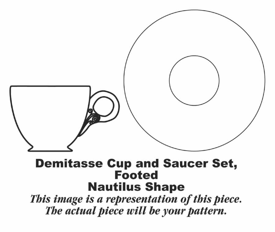 Lady Stratford Footed Demitasse Cup & Saucer Set by Homer Laughlin -1