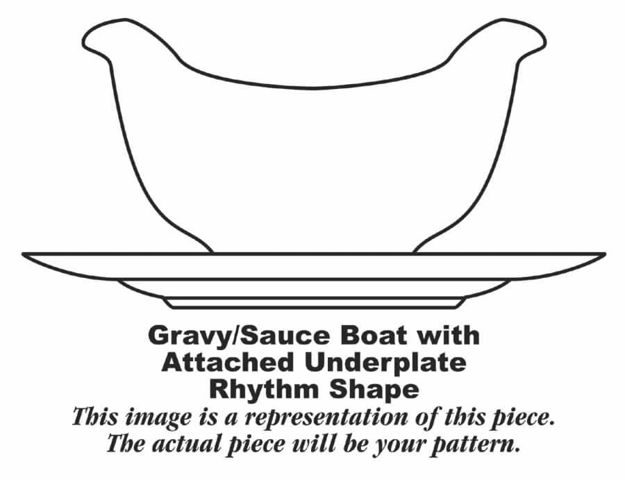 Modern Star Gravy Boat with Attached Underplate by Homer Laughlin -1