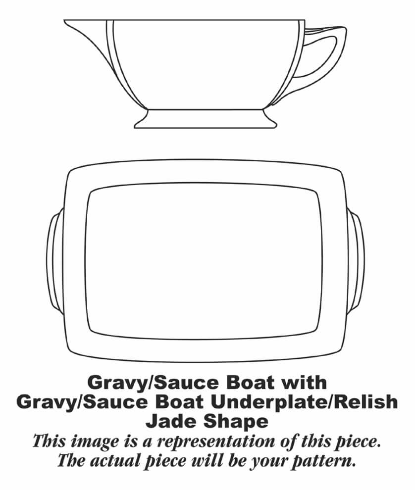 J62 Gravy Boat & Underplate by Homer Laughlin -1