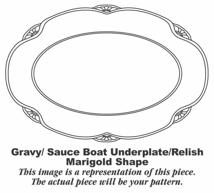 M201 (Gold Trim) Underplate for Gravy Boat by Homer Laughlin -1