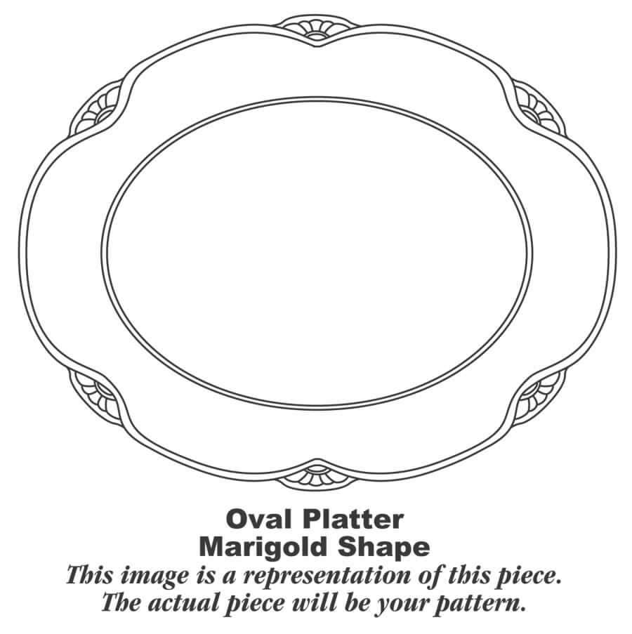 M208 (Marigold Shape) 11" Oval Serving Platter by Homer Laughlin -1