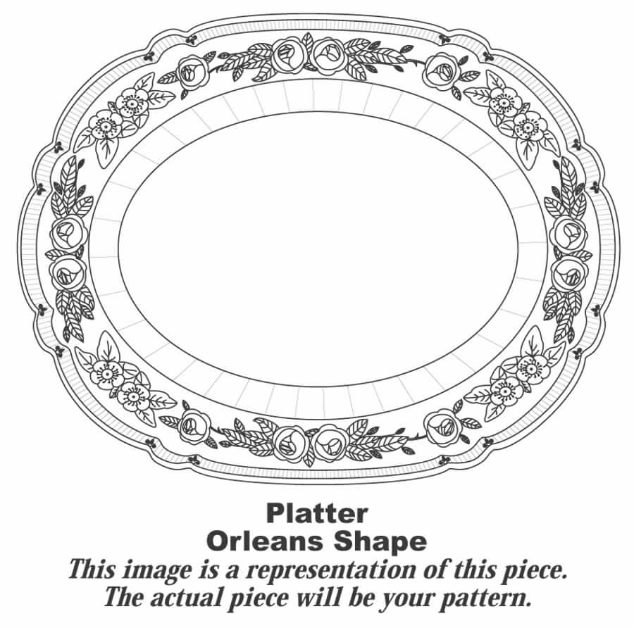 Antique Rose 11" Oval Serving Platter by Homer Laughlin -1