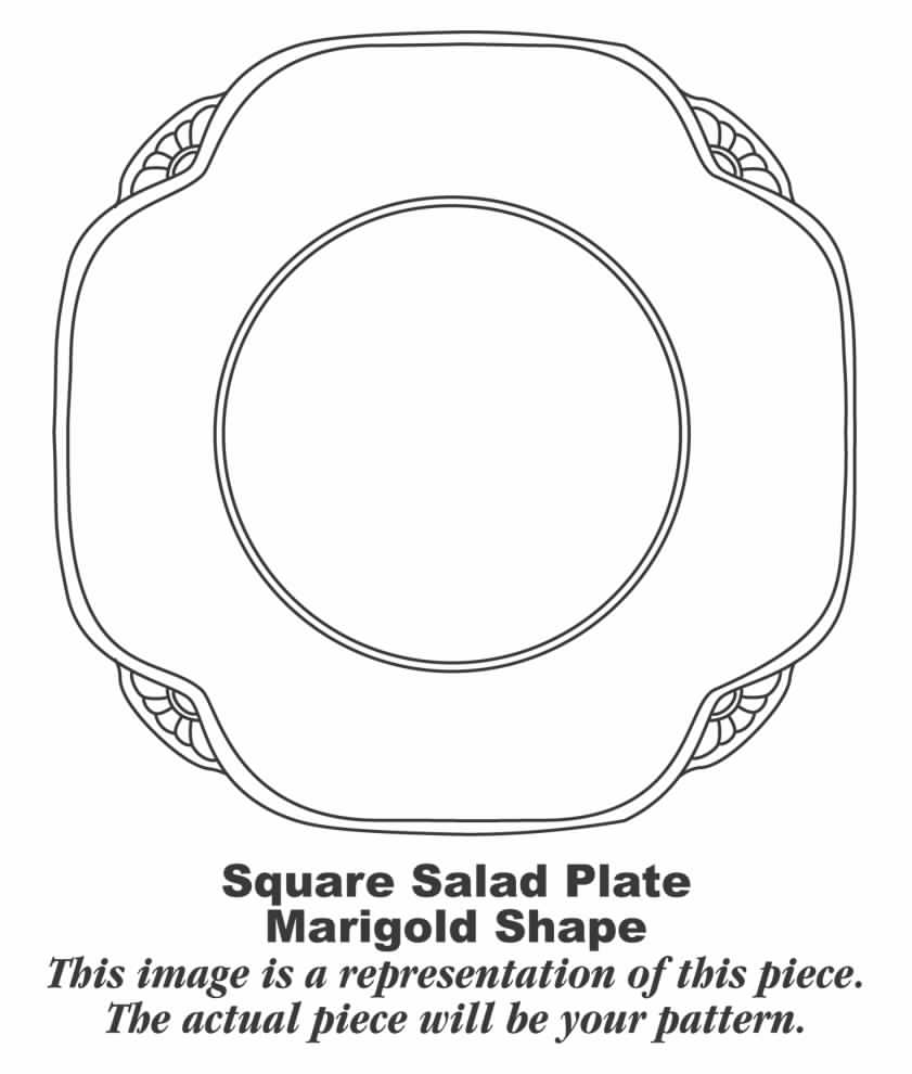 M201 (Gold Trim) Square Salad Plate by Homer Laughlin -1