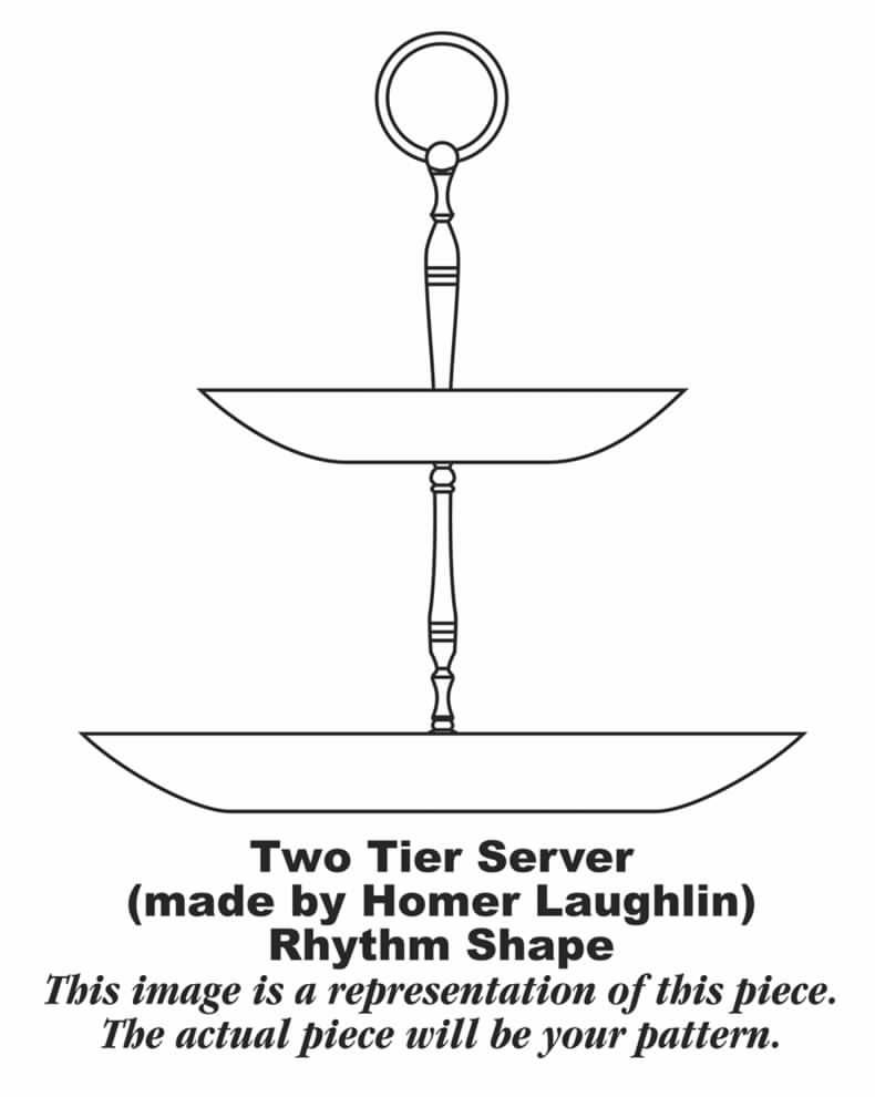Golden Wheat (Rhythm Shape) 2 Tiered Serving Tray (Dinner & Salad Plate) by Homer Laughlin -1