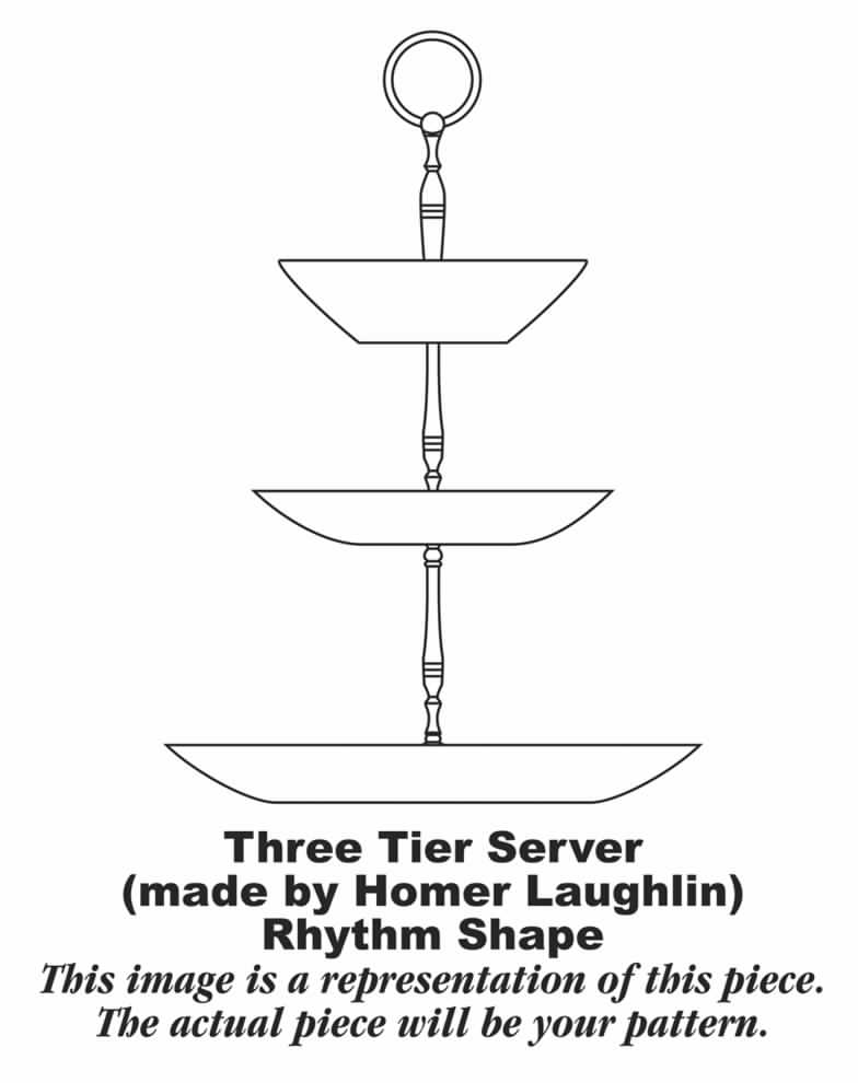 Golden Wheat (Rhythm Shape) 3-Tiered Serving Tray (DP, SP, BB) by Homer Laughlin -1