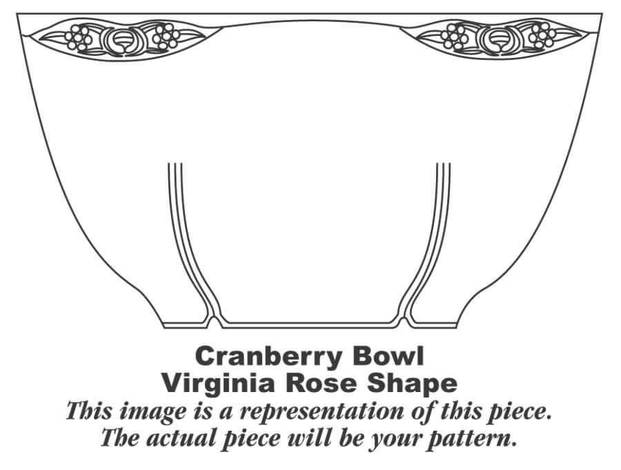 Golden Rose 2 (Virginia Rose Shape) Cranberry Bowl by Homer Laughlin -1