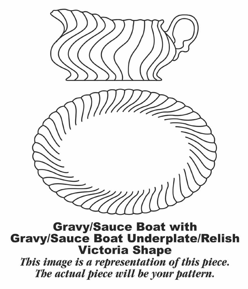 Silver Swirl Gravy Boat & Underplate by Homer Laughlin -1