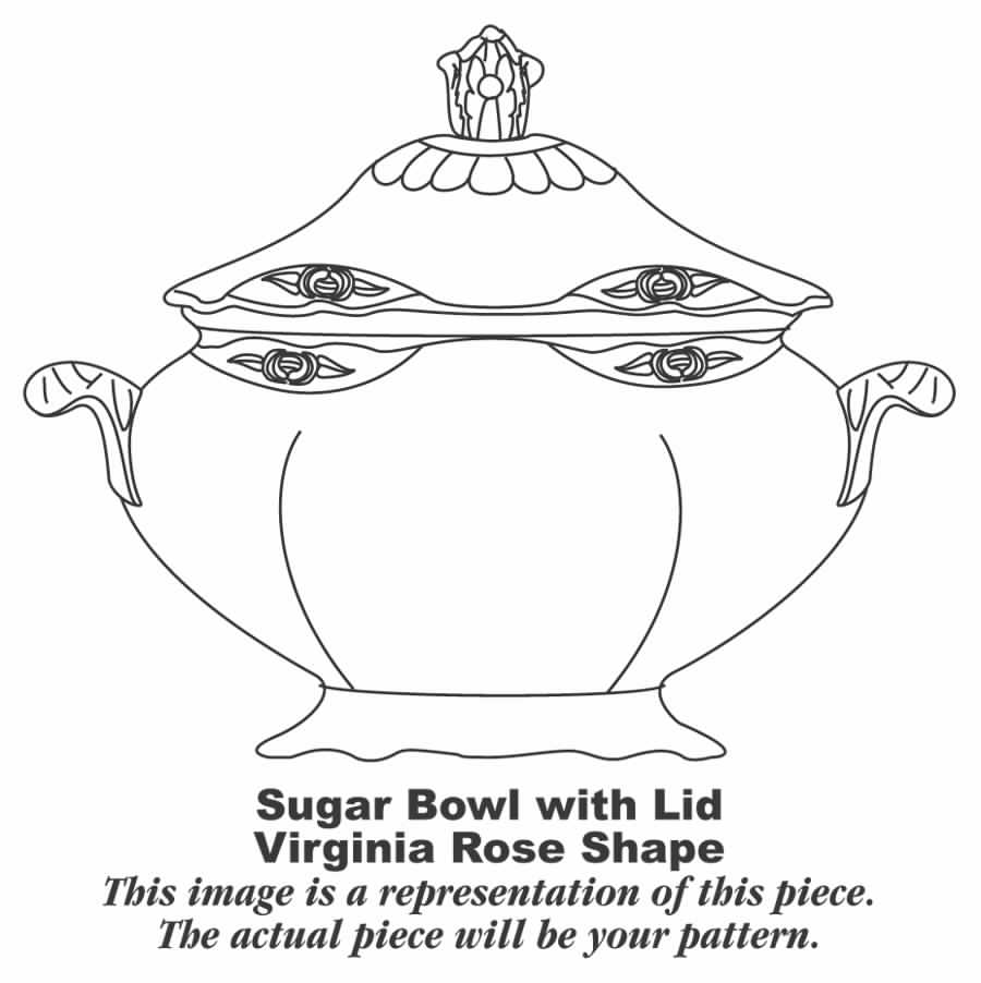 Fluffy Rose 2 (Platinum Trim) Sugar Bowl & Lid by Homer Laughlin -1