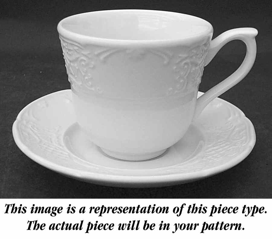 Springfield (Blue Flowers) Flat Continental Cup & Saucer Set by Johnson Brothers-1