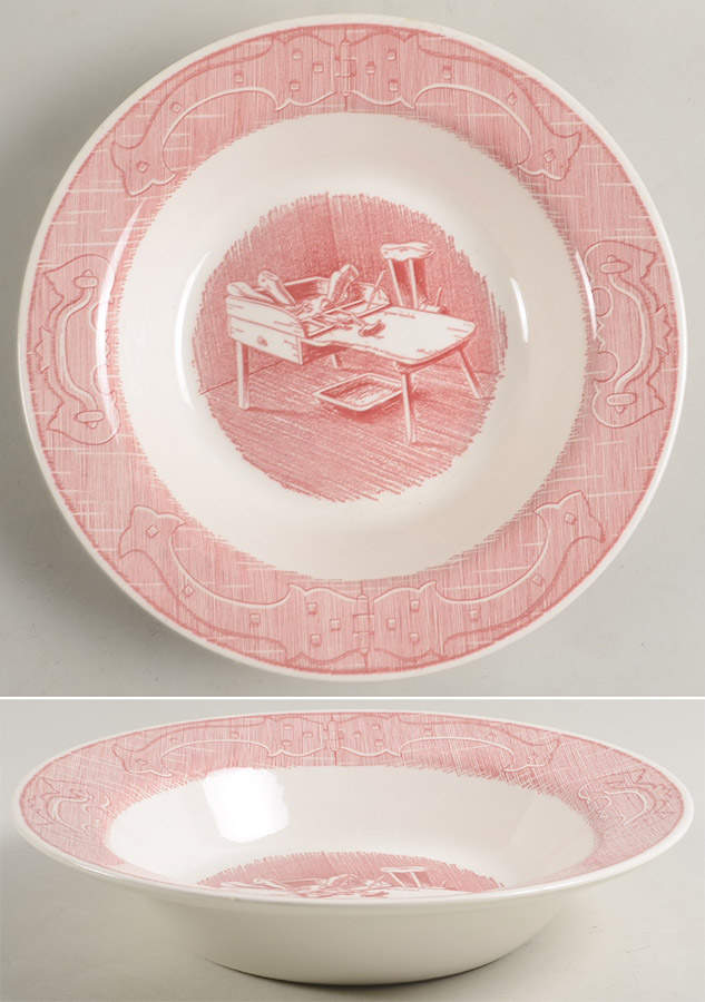 OLD CURIOSITY SHOP, THE (PINK) 9" Round Vegetable Bowl by Royal (USA)-1