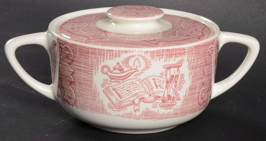 OLD CURIOSITY SHOP, THE (PINK) Sugar Bowl & Lid by Royal (USA)-1