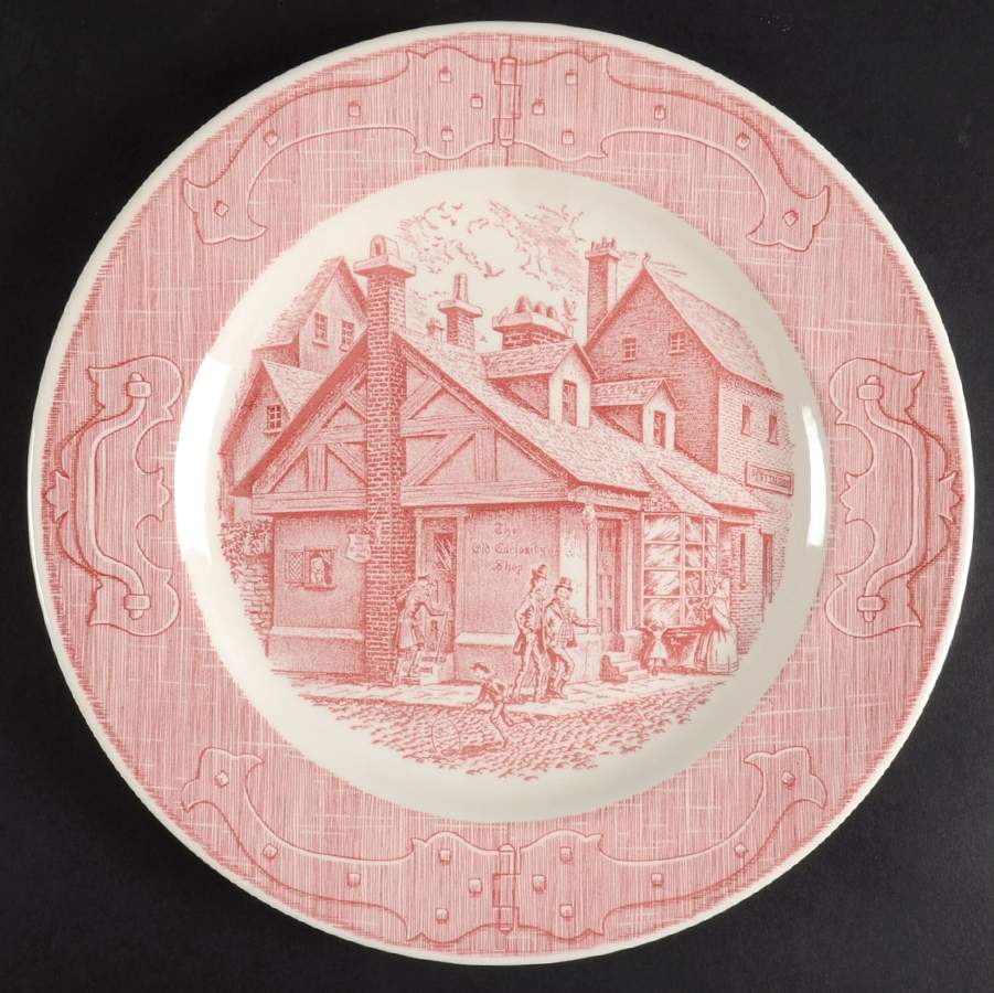 OLD CURIOSITY SHOP, THE (PINK) Dinner Plate by Royal (USA)-1