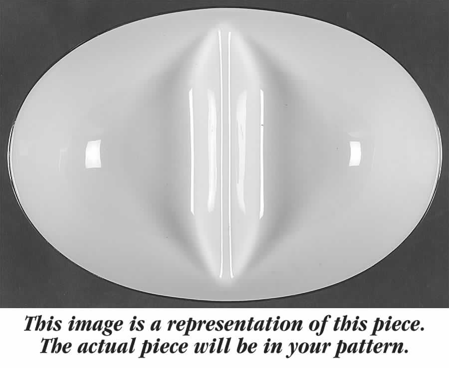 Dee 10" Oval Divided Vegetable Bowl by Noritake-1