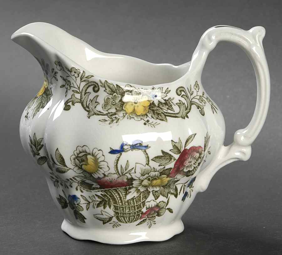 Old English Bouquet Green Multicolor Creamer by Ridgway (Ridgways)-1